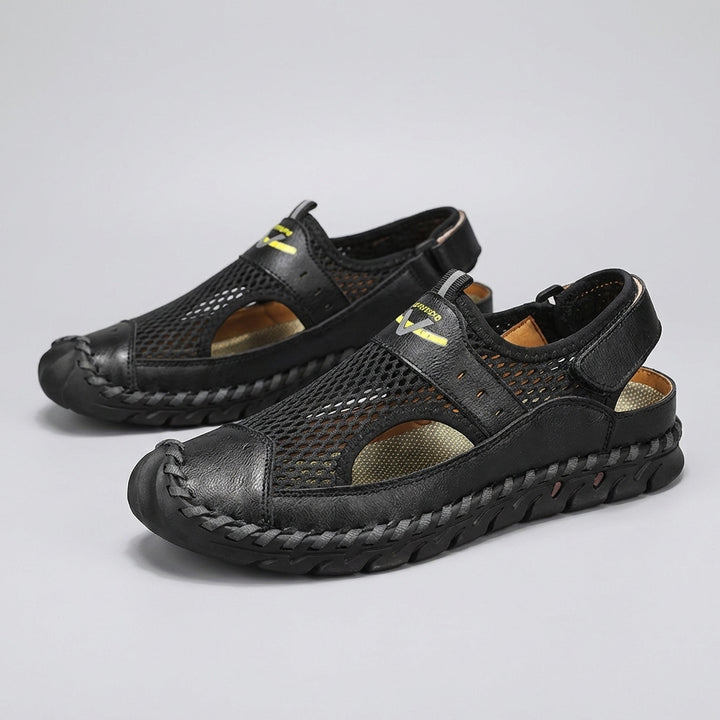 Handwoven Mesh Fisherman Sandals with Adjustable Strap and Rugged Sole