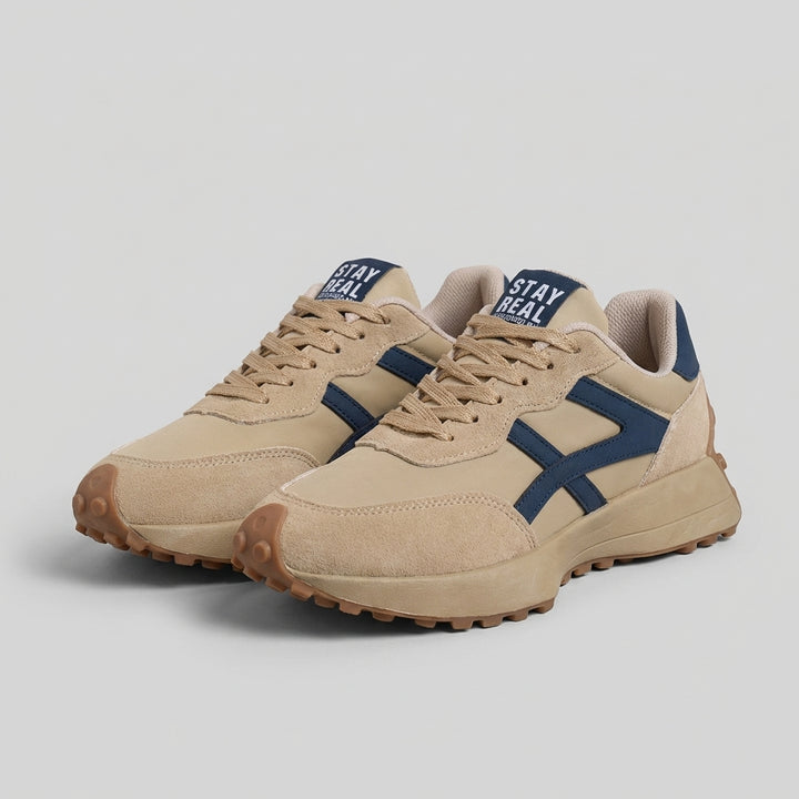 Retro Contrast Panel Lace Up Orthopedic Sneakers