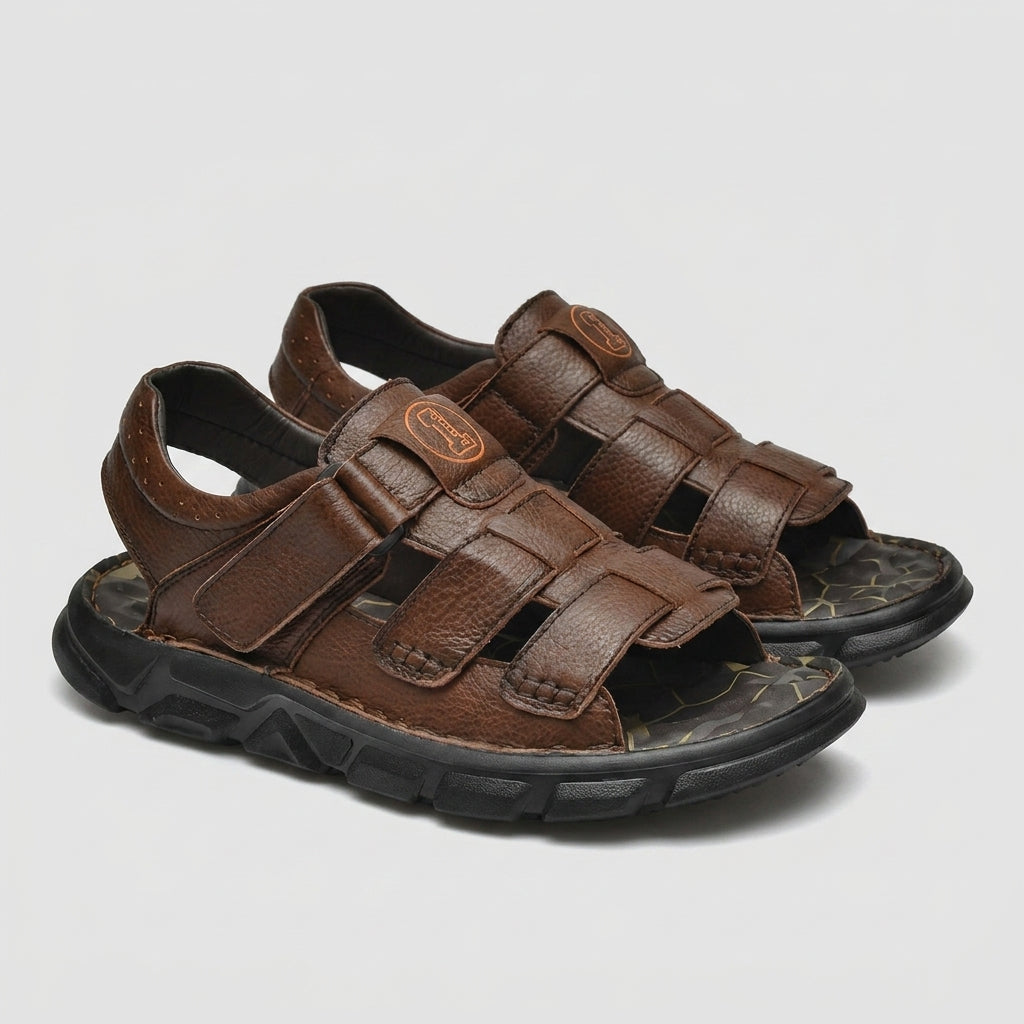 Rugged Open Toe Comfort Sandals with Adjustable Utility Straps