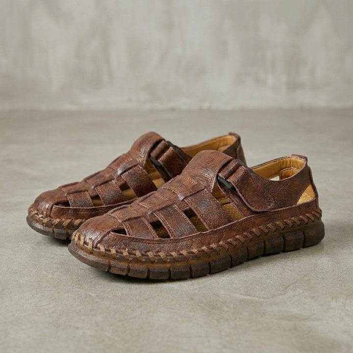 Woven Fisher Sandals with Adjustable Strap and Handcrafted Sole