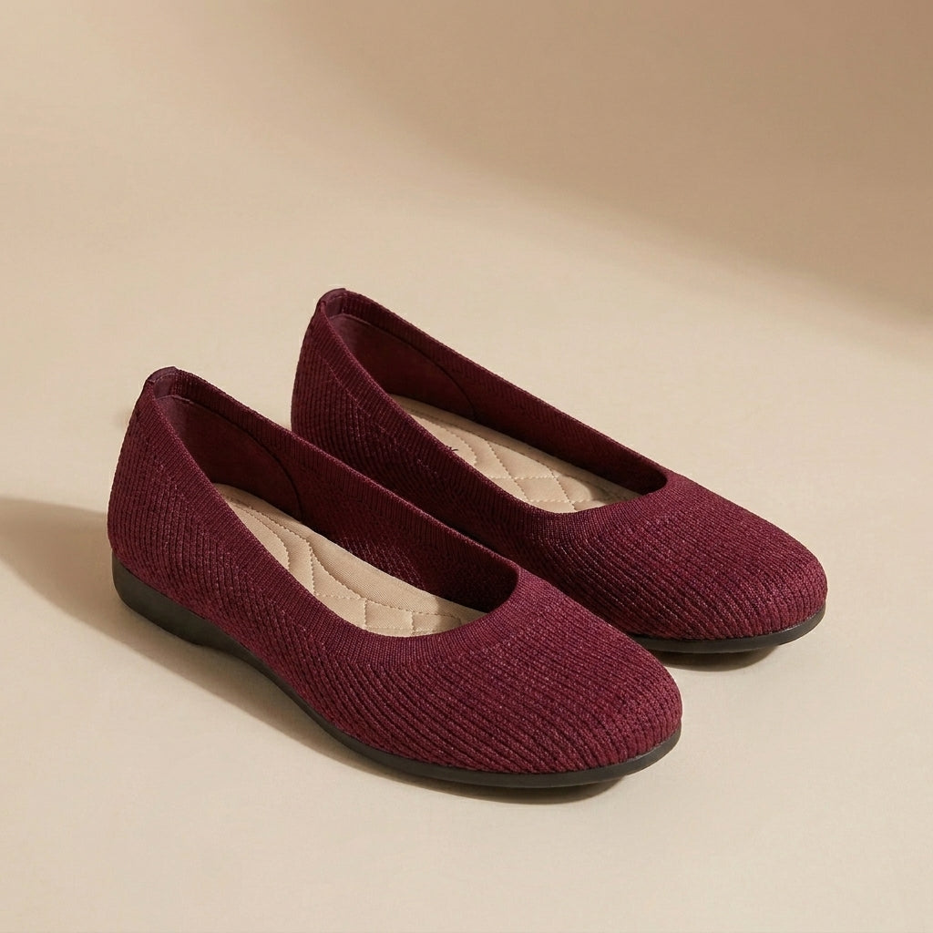 Sophisticated Knit Ballet Flats with Breathable Slip-On Design