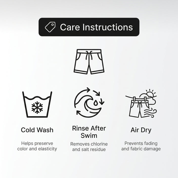 Relaxed Fit Quick-Dry Swim Shorts with Drawstring and Mesh Liner