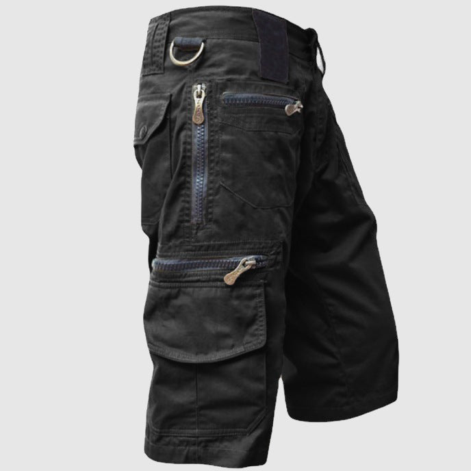 Theodore Willow Relaxed Cargo Shorts with Tactical Zip Detailing