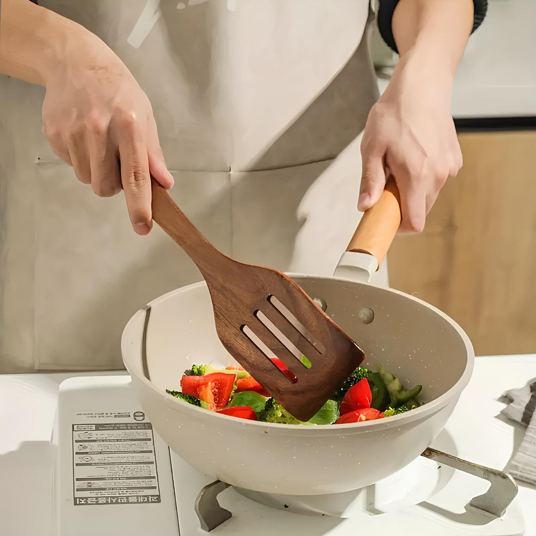 Minimalist Wooden Utensil Set with Ergonomic Handles