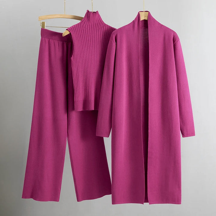 Isabella Three-Piece Set | Relaxed Fit Casual Duster Cardigan