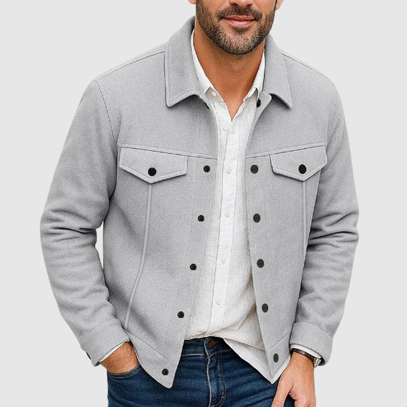 Oliver Regular Fit Shirt Jacket | Collared Button Front Shirt Jacket