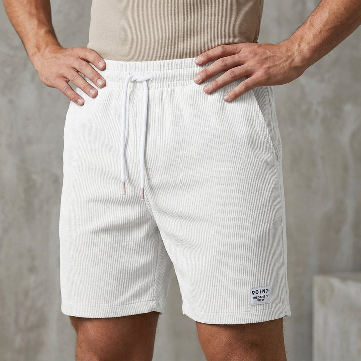 Relaxed Drawstring Shorts with Textured Finish and Tailored Comfort