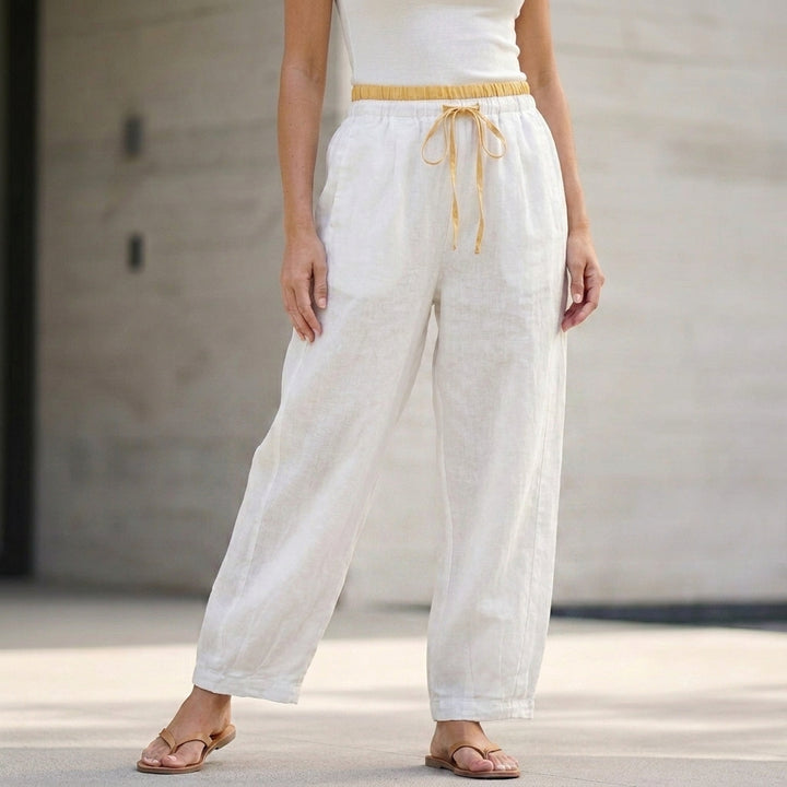Relaxed Fit Trousers with Tapered Balloon Silhouette