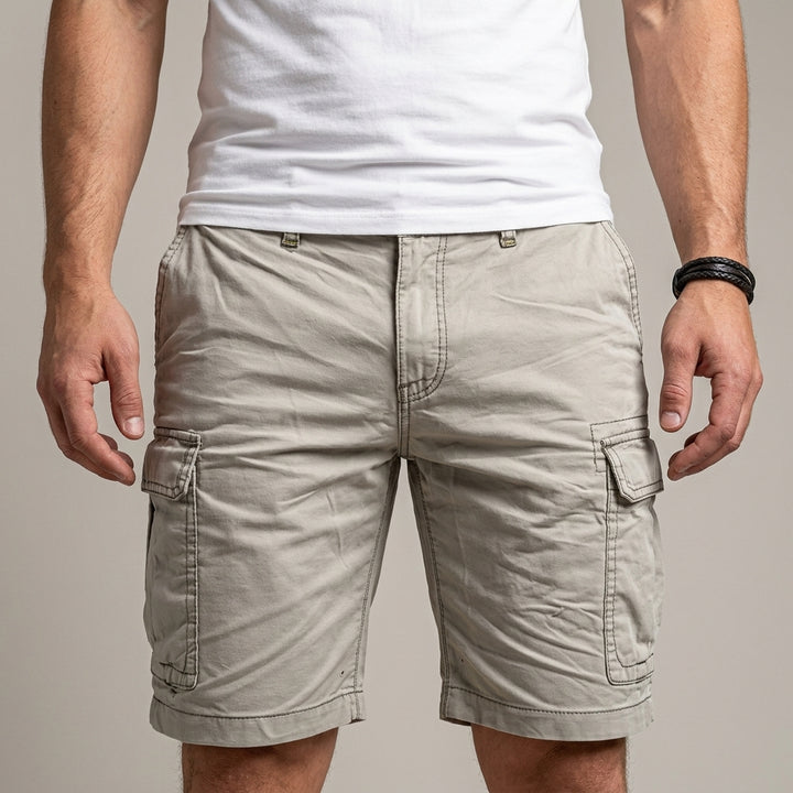 Tailored Cargo Shorts with Utility Pockets and Relaxed Fit