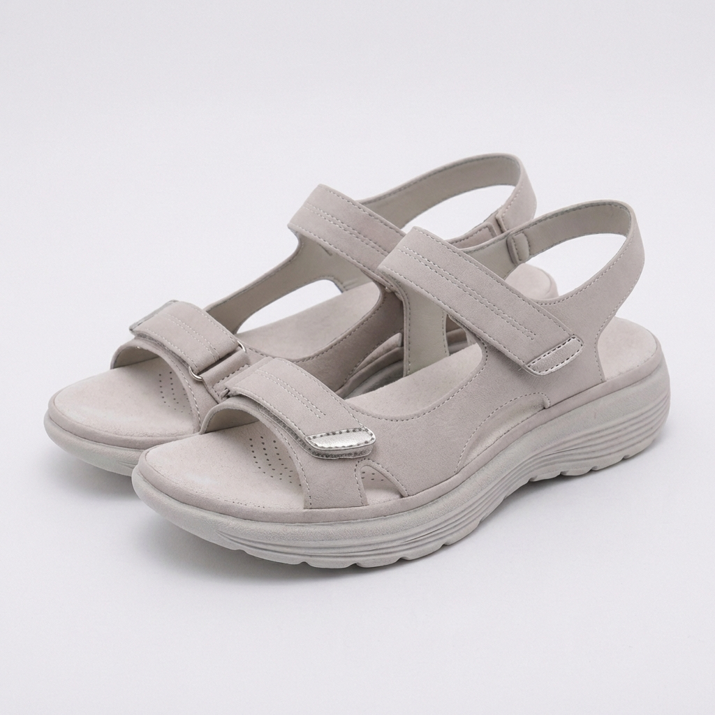 Orthopedic Slingback Sandals with Dual Strap Design and Contrast Stitching