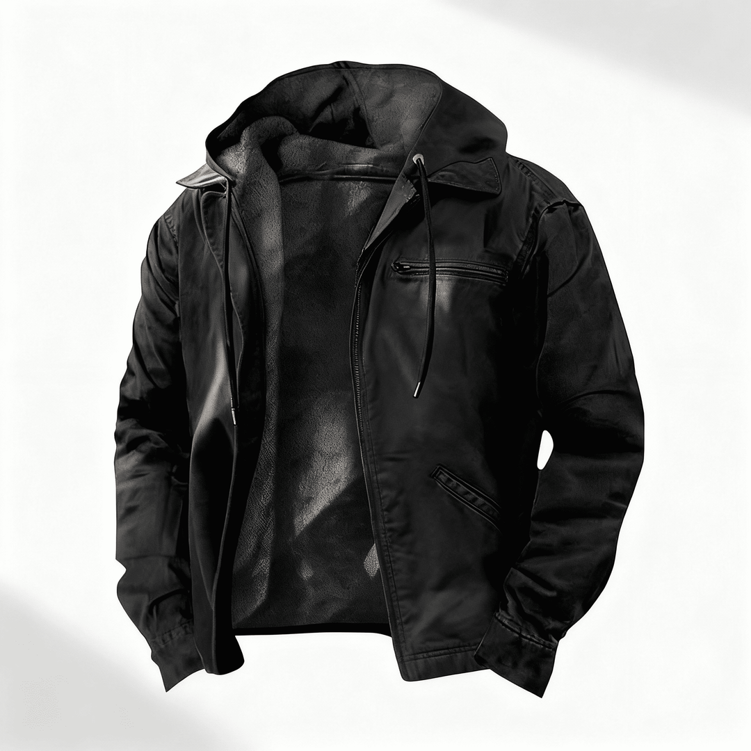 Oliver Hooded Jacket | Zipper Drawstring Hooded Jacket