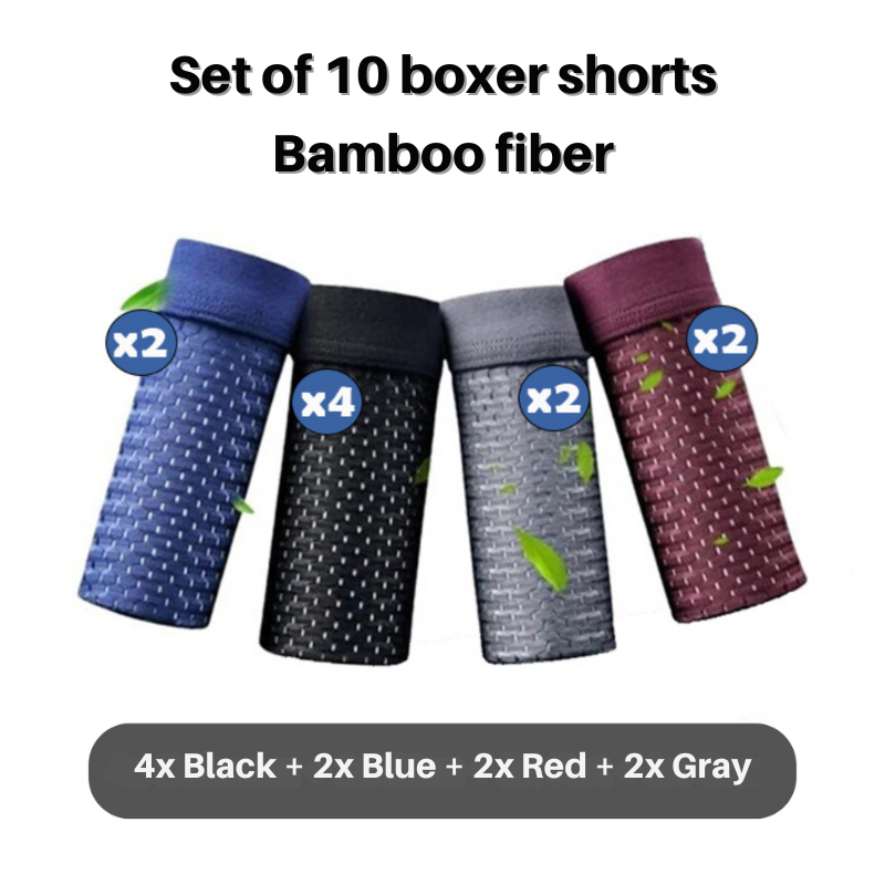 Joshua Fitted Thigh-Length Bamboo Boxer Briefs | Geometric Mesh Boxer Briefs