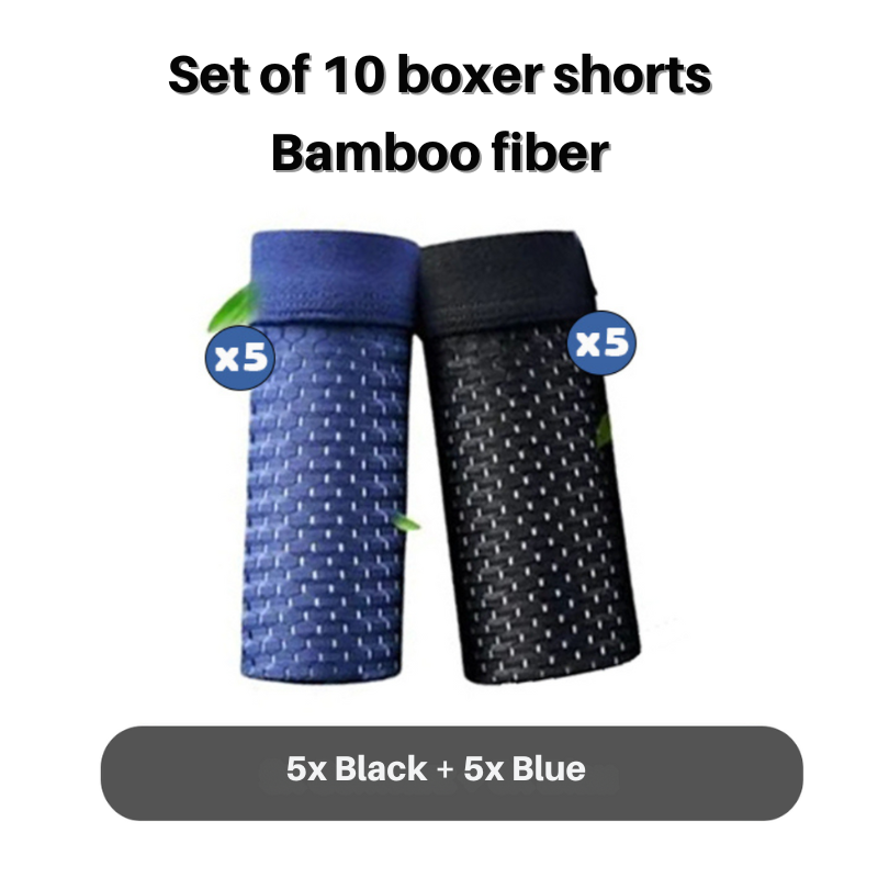Joshua Fitted Thigh-Length Bamboo Boxer Briefs | Geometric Mesh Boxer Briefs