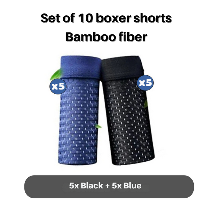 Joshua Fitted Thigh-Length Bamboo Boxer Briefs | Geometric Mesh Boxer Briefs