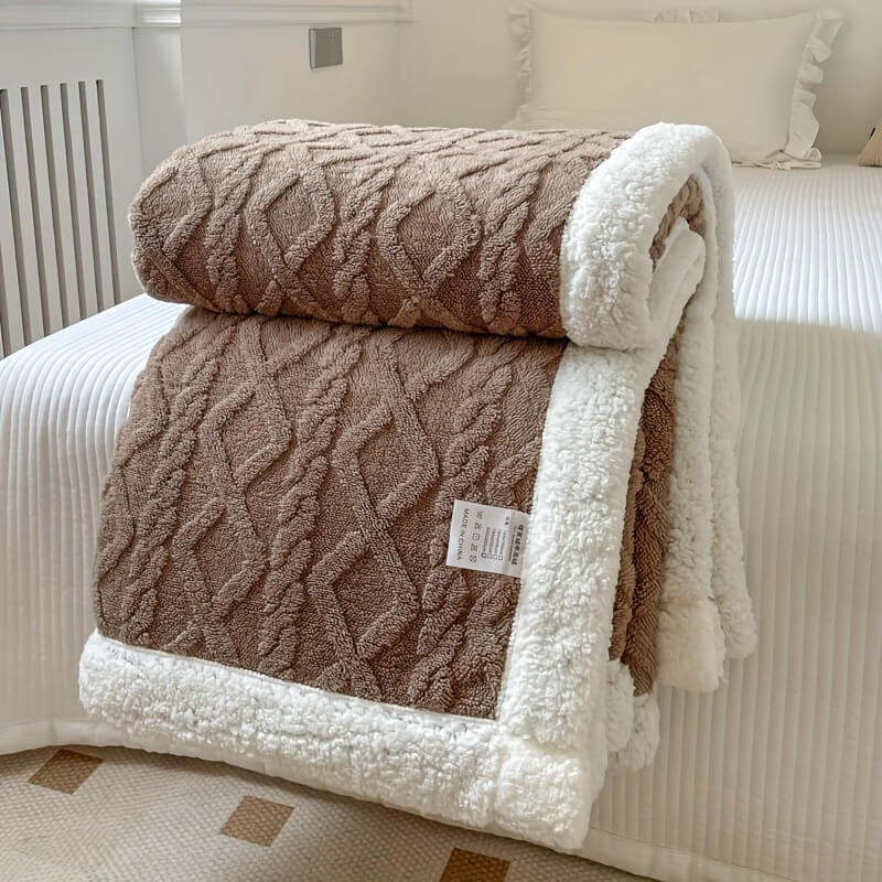 Contemporary Sherpa Fleece Throw Blanket