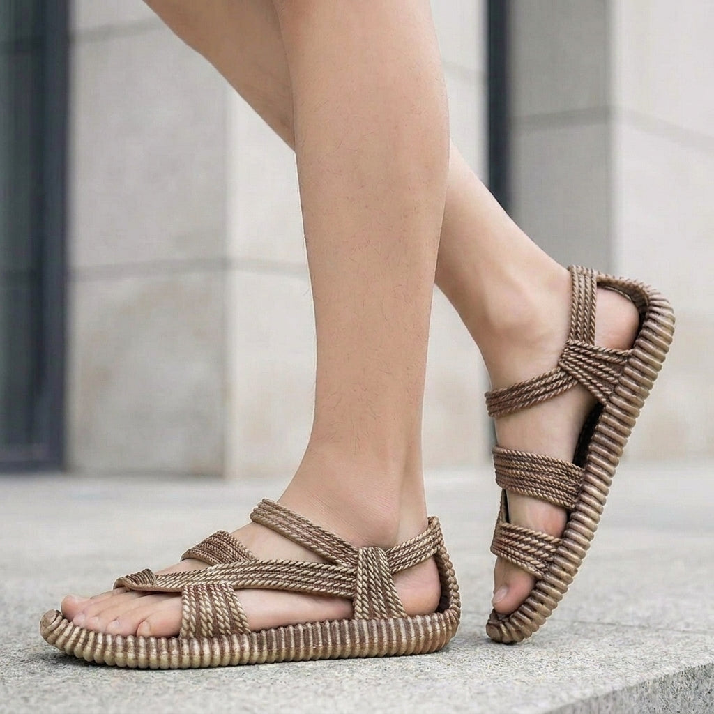 Handwoven Strappy Adventure Sandals with Flexible Comfort Sole