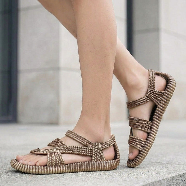 Handwoven Strappy Adventure Sandals with Flexible Comfort Sole
