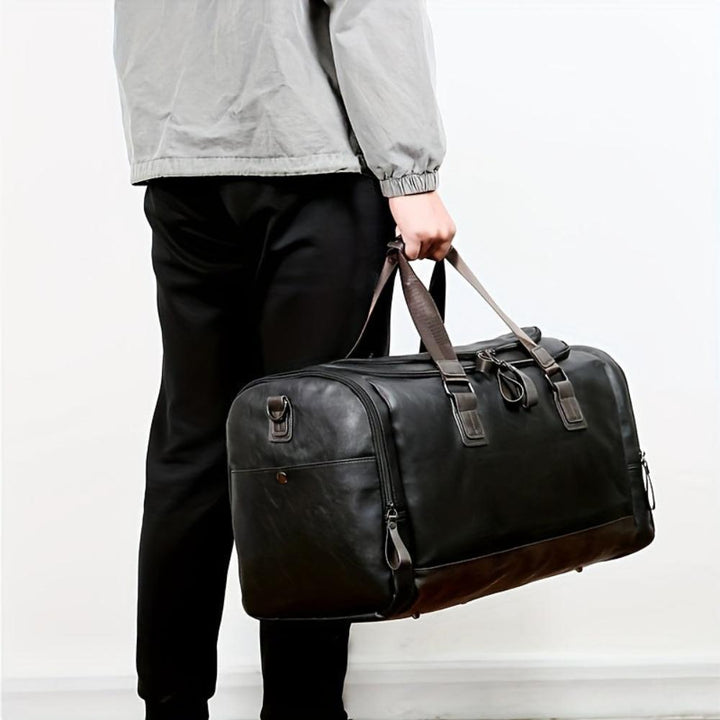 Arthur Two-Tone Duffle Bag | Top Handle Shoulder Strap Duffle Bag