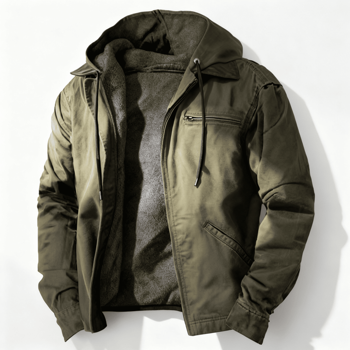 Oliver Hooded Jacket | Zipper Drawstring Hooded Jacket