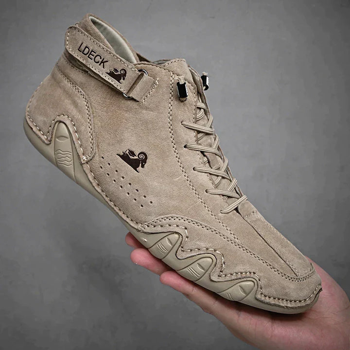 Lace-Up Ankle Boots – Solid Moc Toe Casual Design
