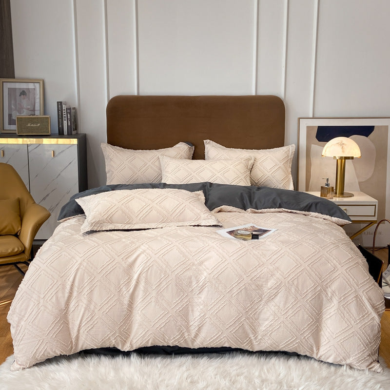 Contemporary Tufted Cotton Bedding Set