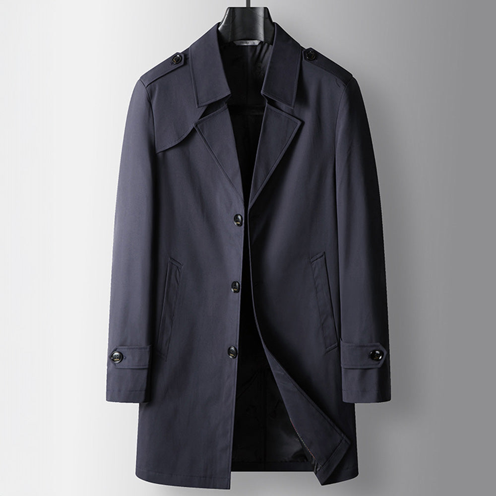 Arthur Regular Fit Trench Coat | Collared Button Front Coat