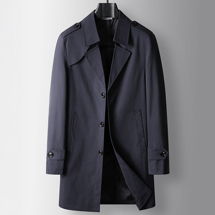 Arthur Regular Fit Trench Coat | Collared Button Front Coat