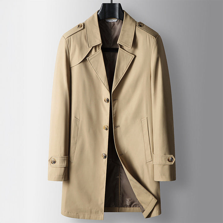 Arthur Regular Fit Trench Coat | Collared Button Front Coat