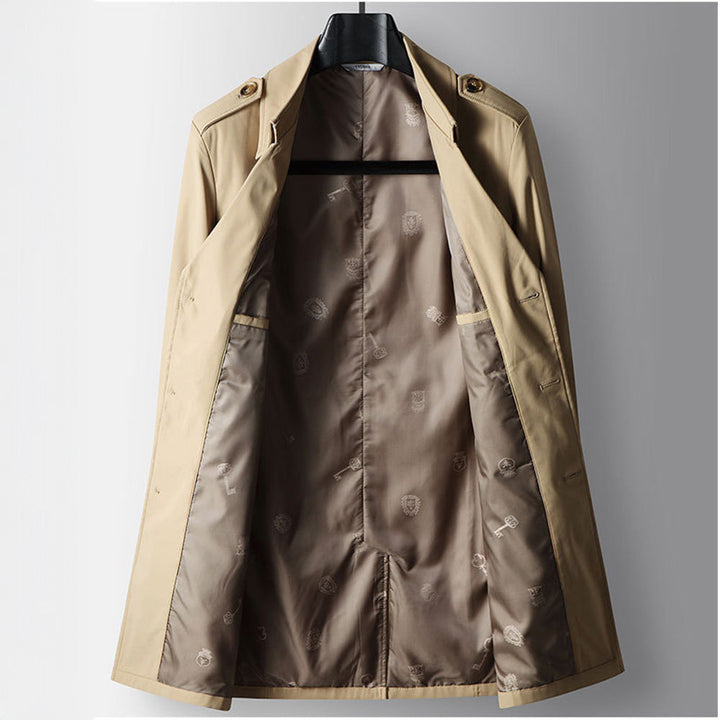 Arthur Regular Fit Trench Coat | Collared Button Front Coat