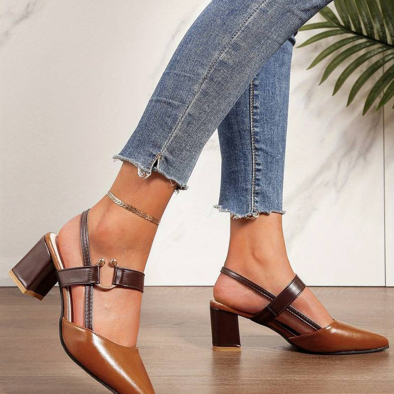 Isla Slingback Pumps | Colorblock Block Heel Pumps