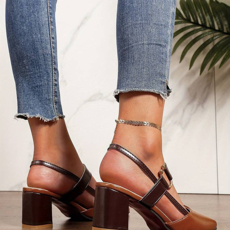 Isla Slingback Pumps | Colorblock Block Heel Pumps