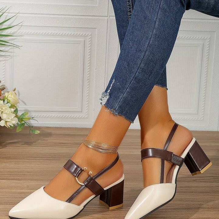 Isla Slingback Pumps | Colorblock Block Heel Pumps
