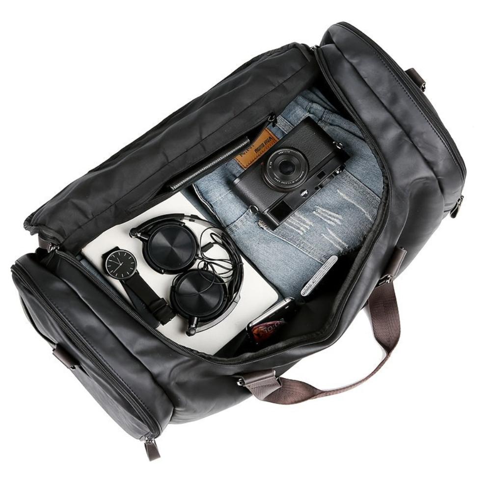 Arthur Two-Tone Duffle Bag | Top Handle Shoulder Strap Duffle Bag