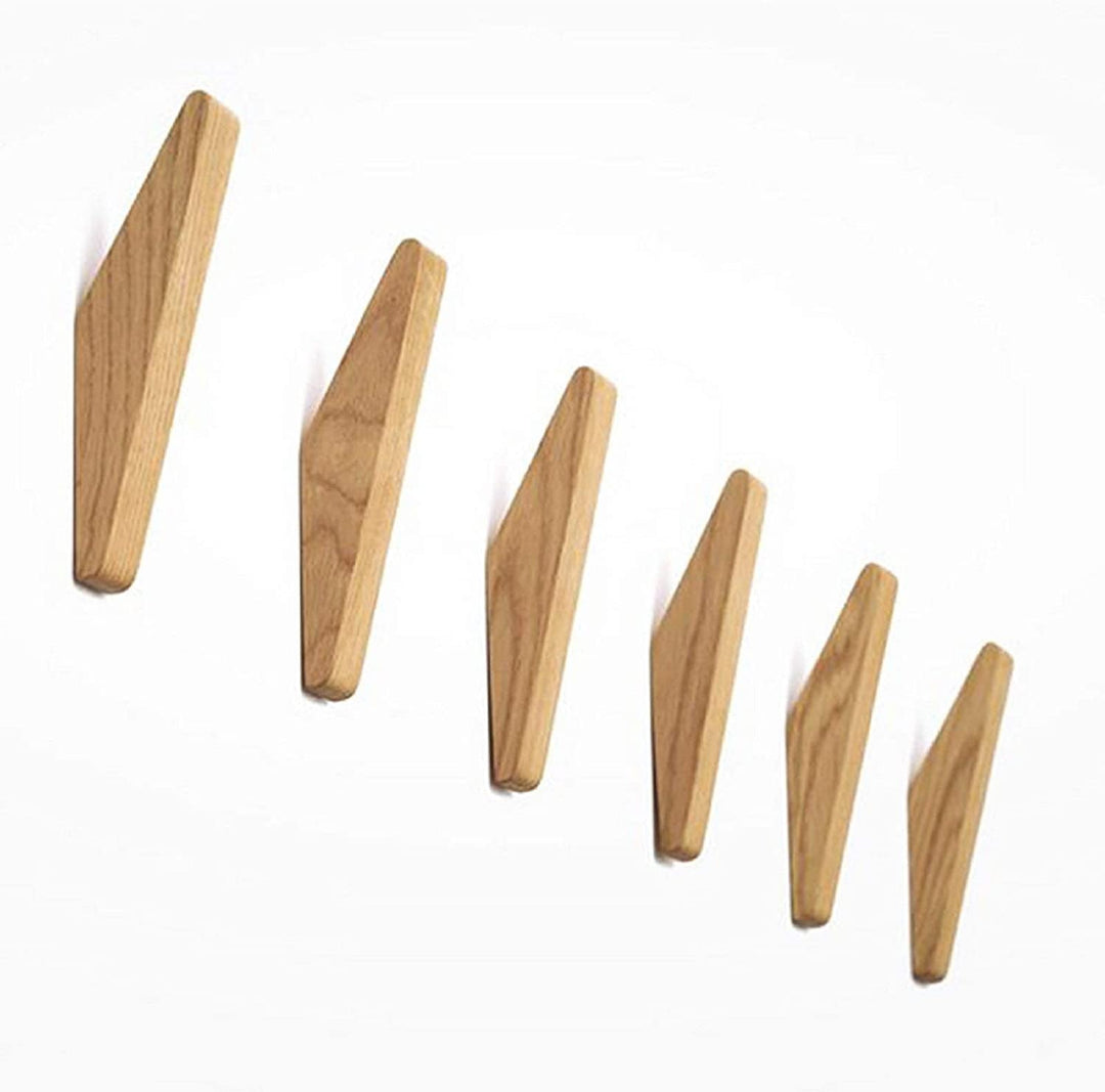 Minimalist Angled Wooden Wall Hook With Geometric Design