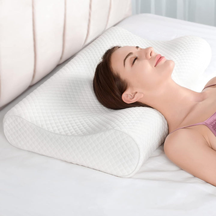 Contoured Memory Foam Pillow With Ergonomic Support