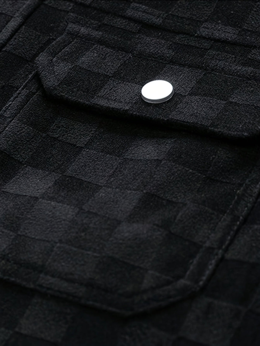Leo Relaxed Fit Trucker Jacket | Checkered Button Front Trucker Jacket
