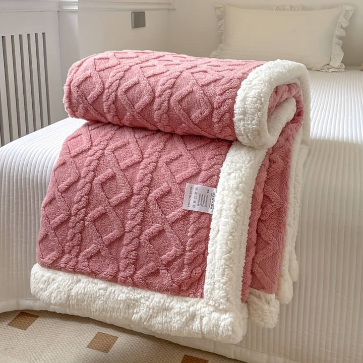 Contemporary Sherpa Fleece Throw Blanket