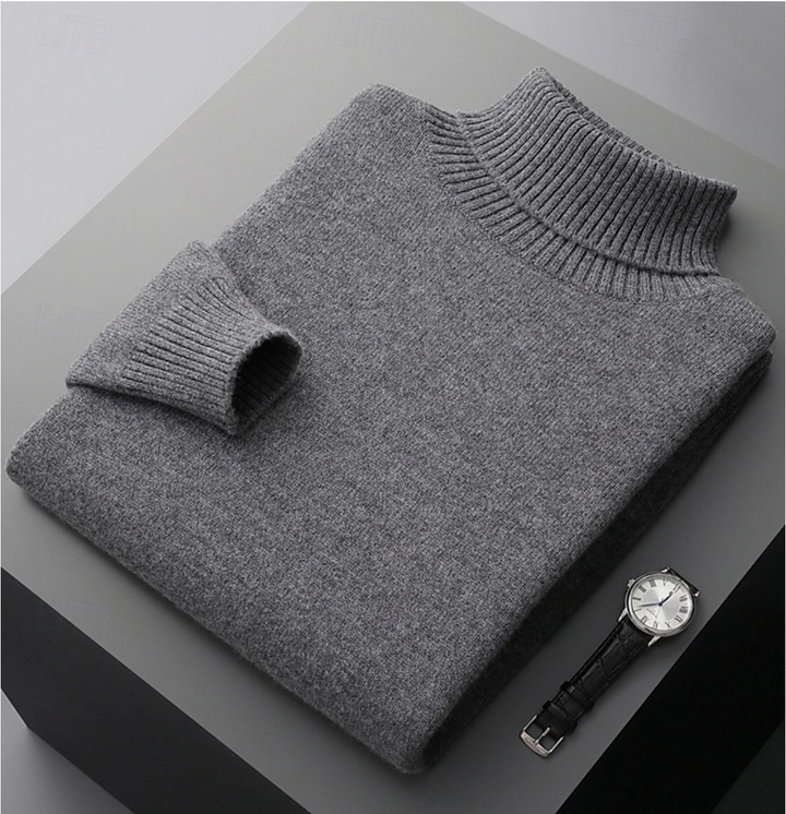 Arthur Ribbed Turtleneck Sweater | Solid Long Sleeve Sweater