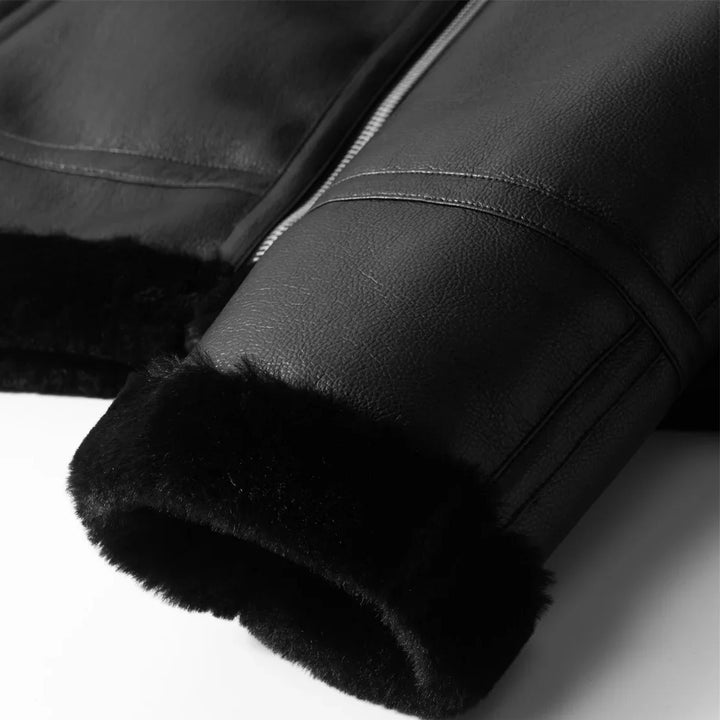 Sherpa-Lined Aviator Jacket