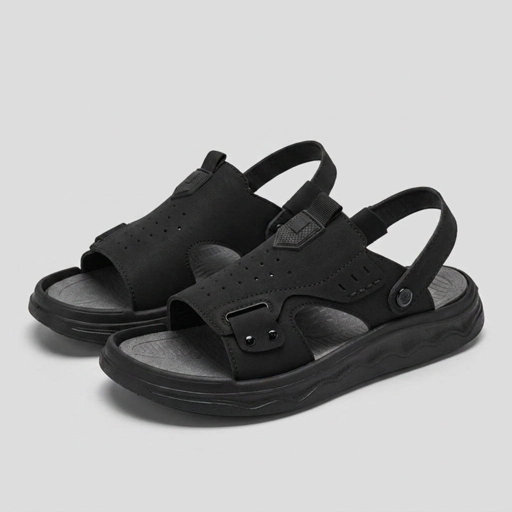 Perforated Slingback Comfort Sandals with Adjustable Strap and Cushioned Sole
