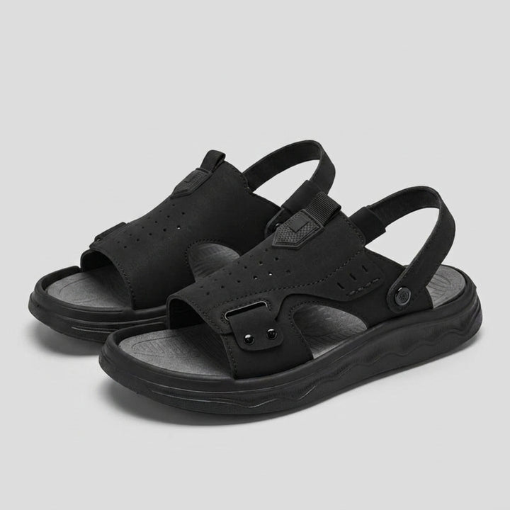 Perforated Slingback Comfort Sandals with Adjustable Strap and Cushioned Sole